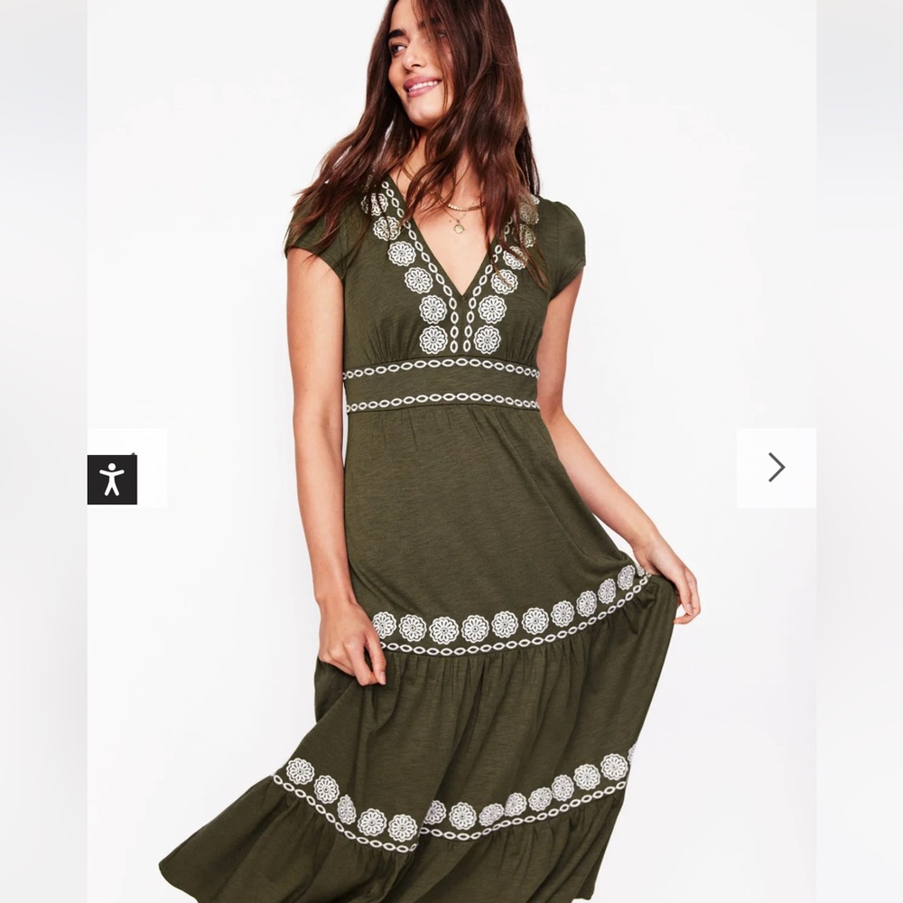 Boden Eloise Embroidered Midi Dress